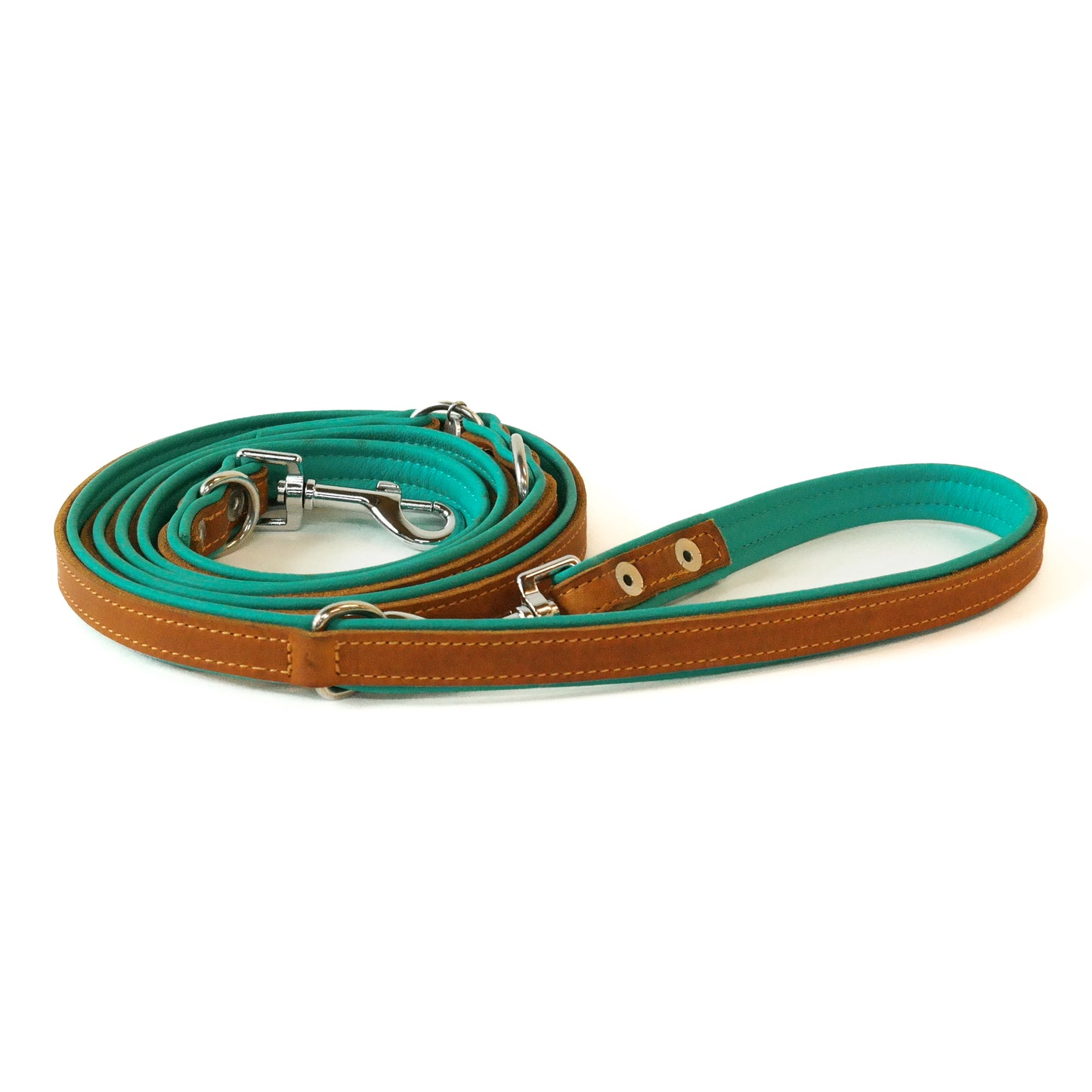 Verstelbare riem - cognac / turquoise