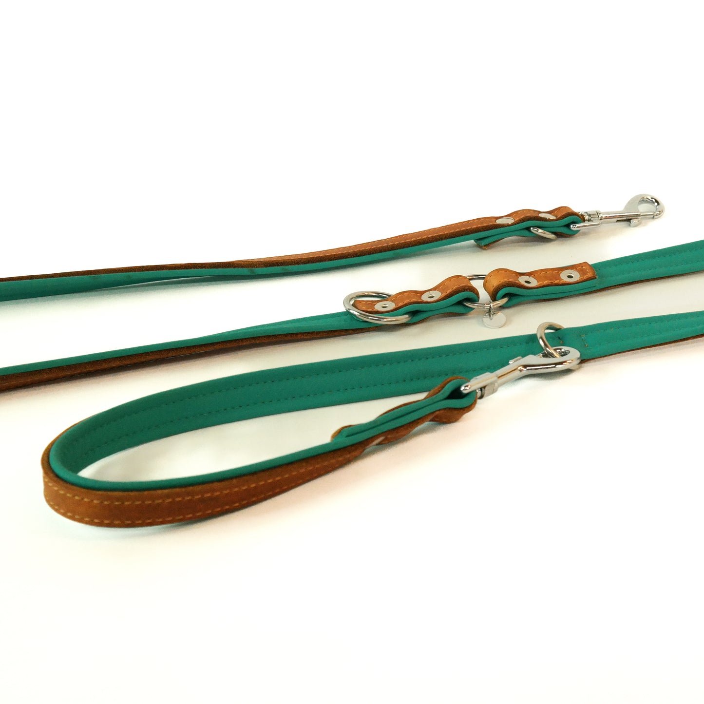 Verstelbare riem - cognac / turquoise