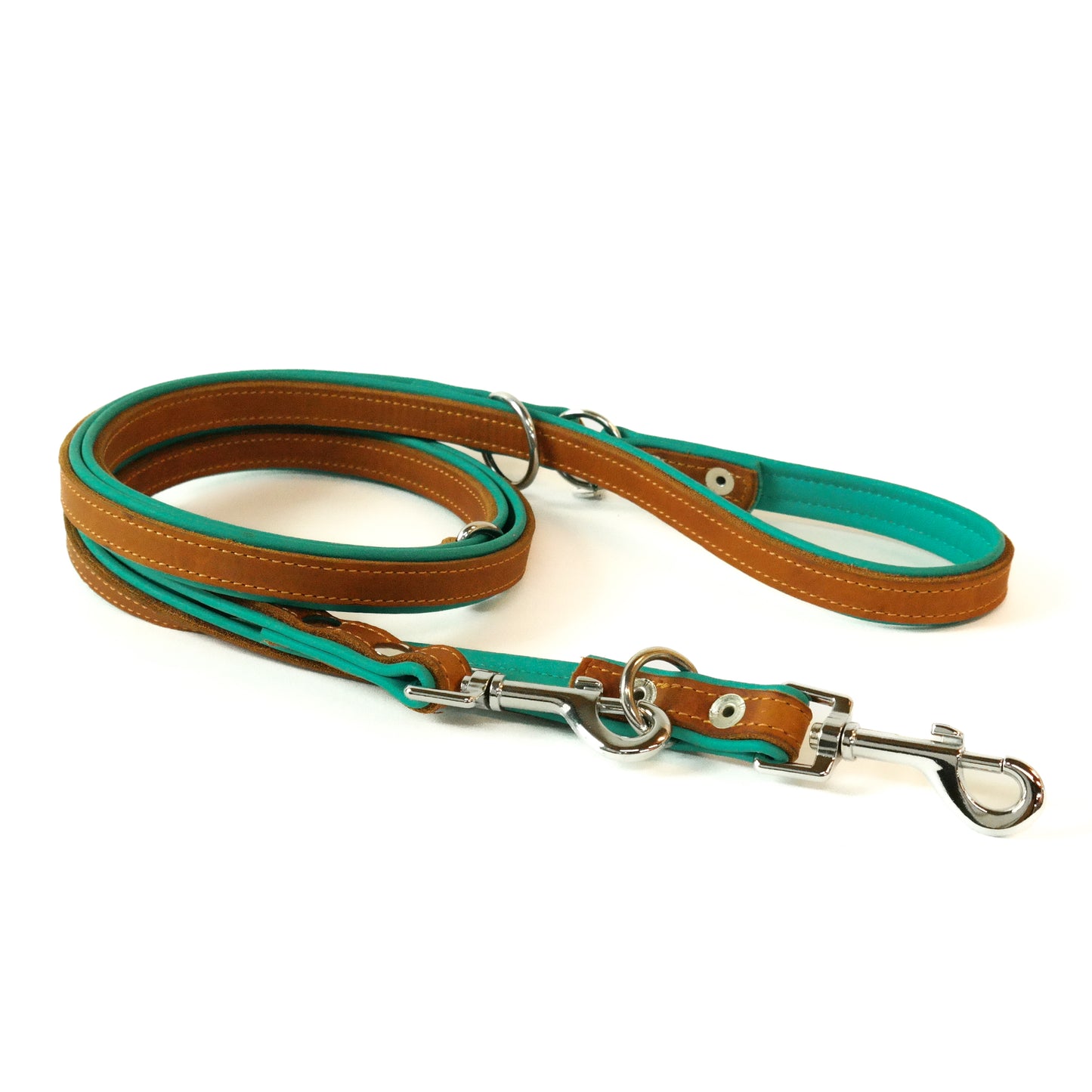 Verstelbare riem - cognac / turquoise