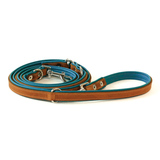 Verstelbare riem - cognac / ocean blue